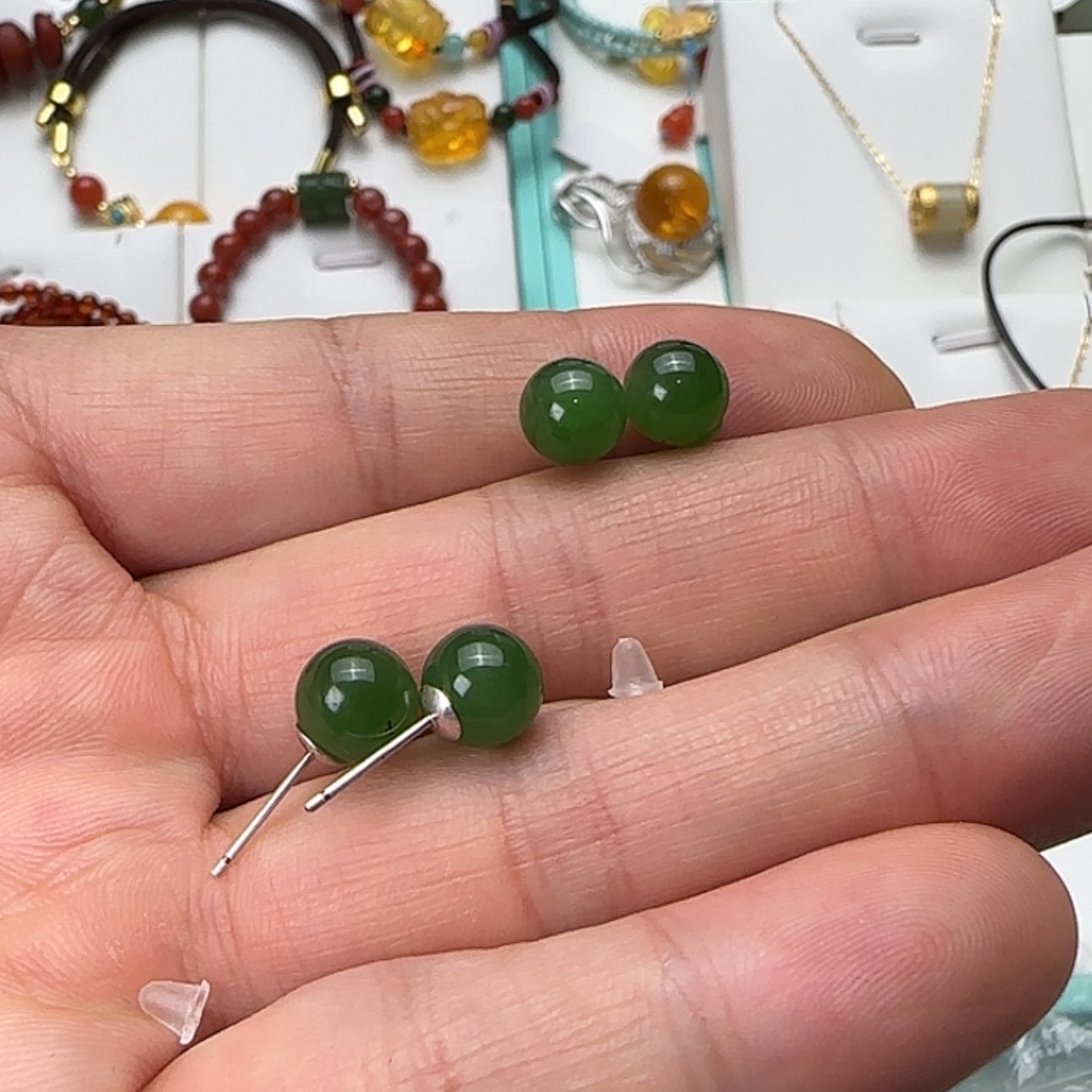 【闪购商品】和田玉（碧玉）戒指银S925镶嵌