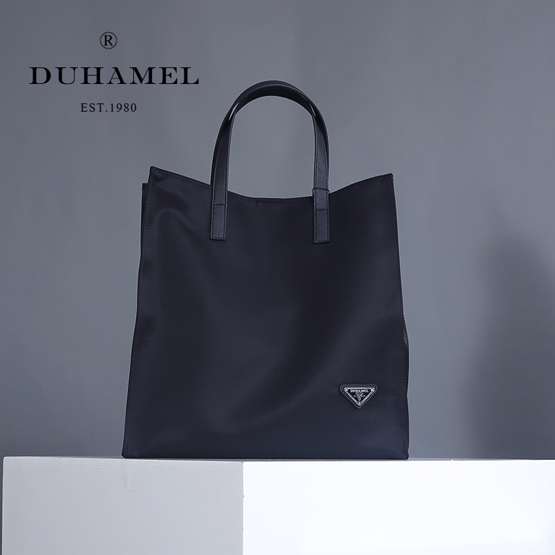 男士手提包尼龙布休闲背包单肩斜挎包包公文包男韩版商务帆布包潮