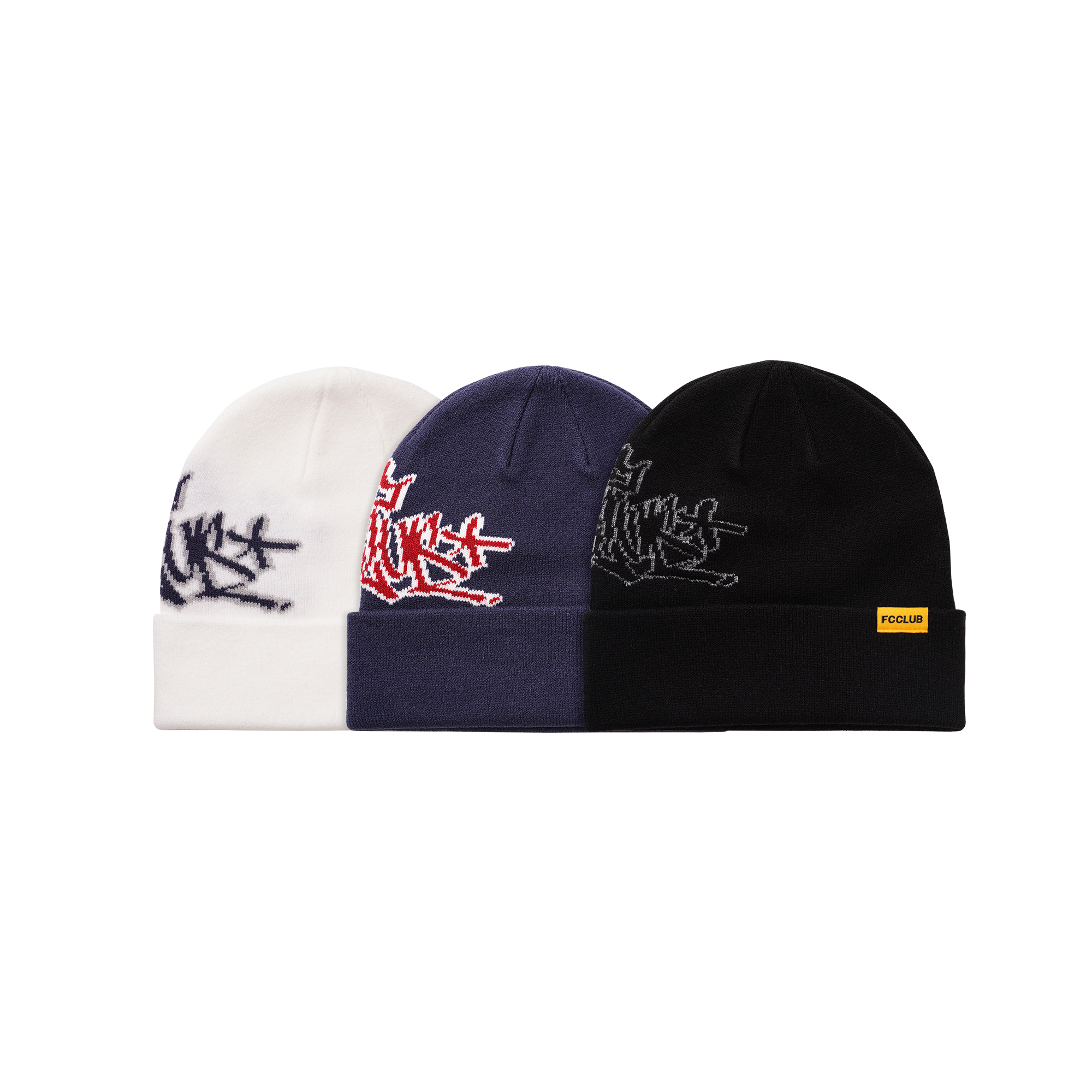 Fcclub秋冬针织帽基础线帽街头提花冷帽情侣款针织运动时尚帽