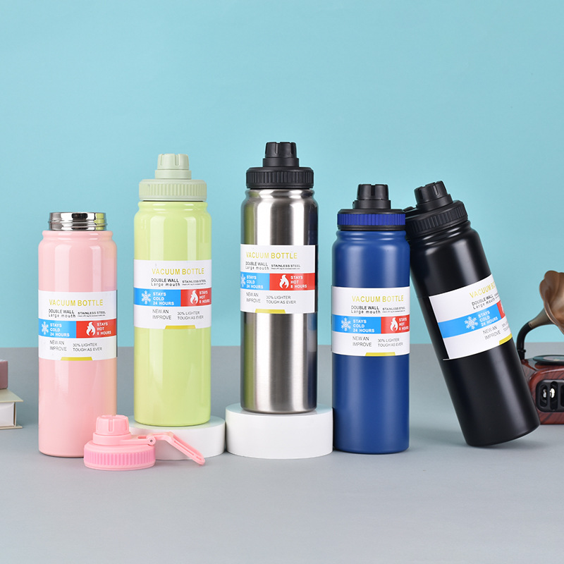 304不锈钢保温杯户外便携大容量运动水壶双层真空太空壶户外运动