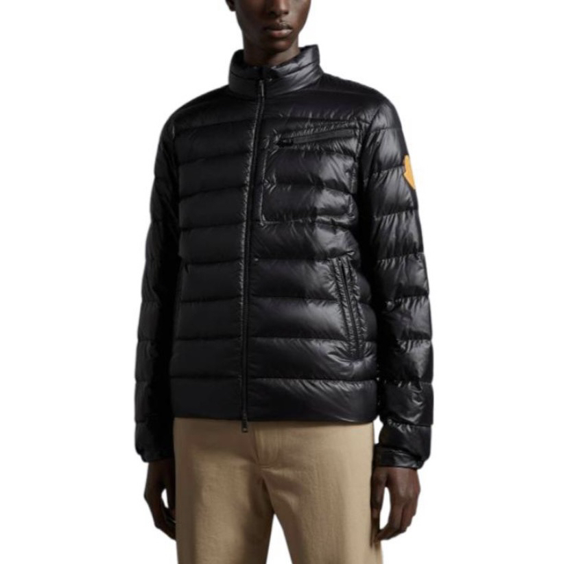 MONCLER蒙口正品时尚橙黄标男士保暖轻薄立领羽绒服外套