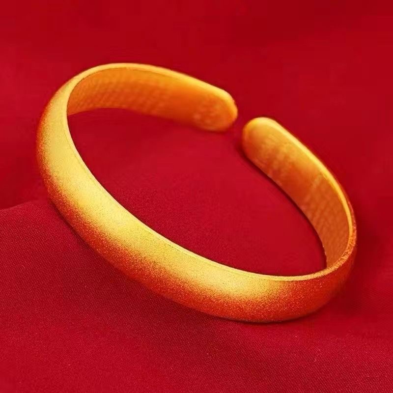 合金手镯 时尚金色古法传承开口手镯女款 陈楚生上上签磨砂首饰品