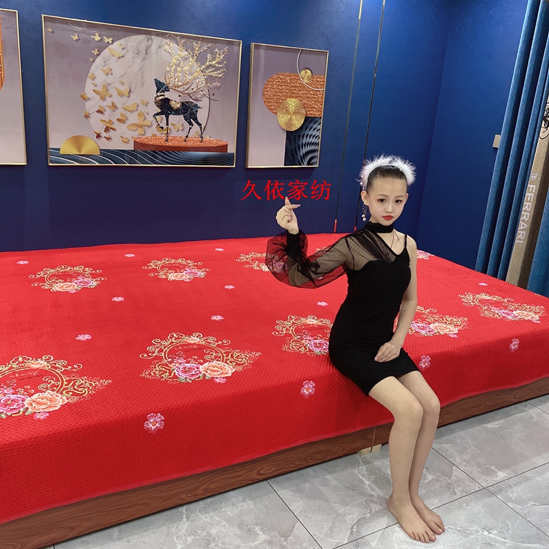 【宝宝绒直边】夹棉多种尺寸炕盖防滑加厚床单冬季加绒炕盖榻榻米