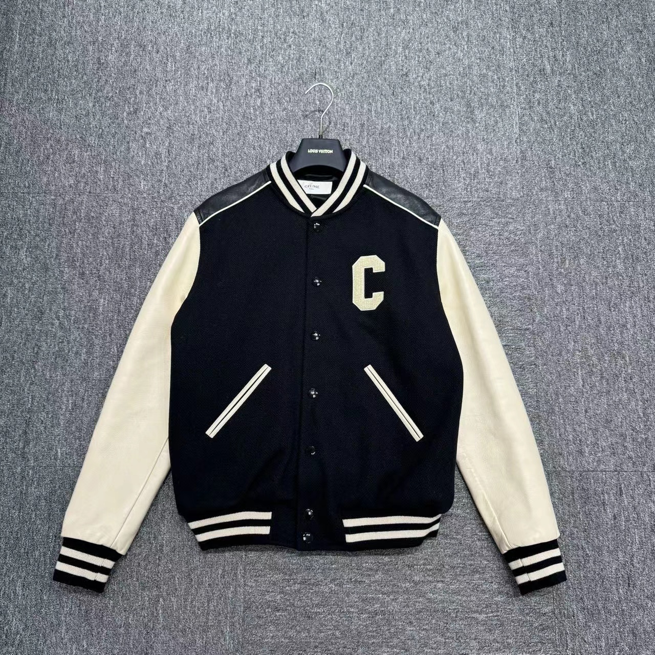 Celine 大C 字母 拼皮 棒球服/06364/48码/98新/公价23000