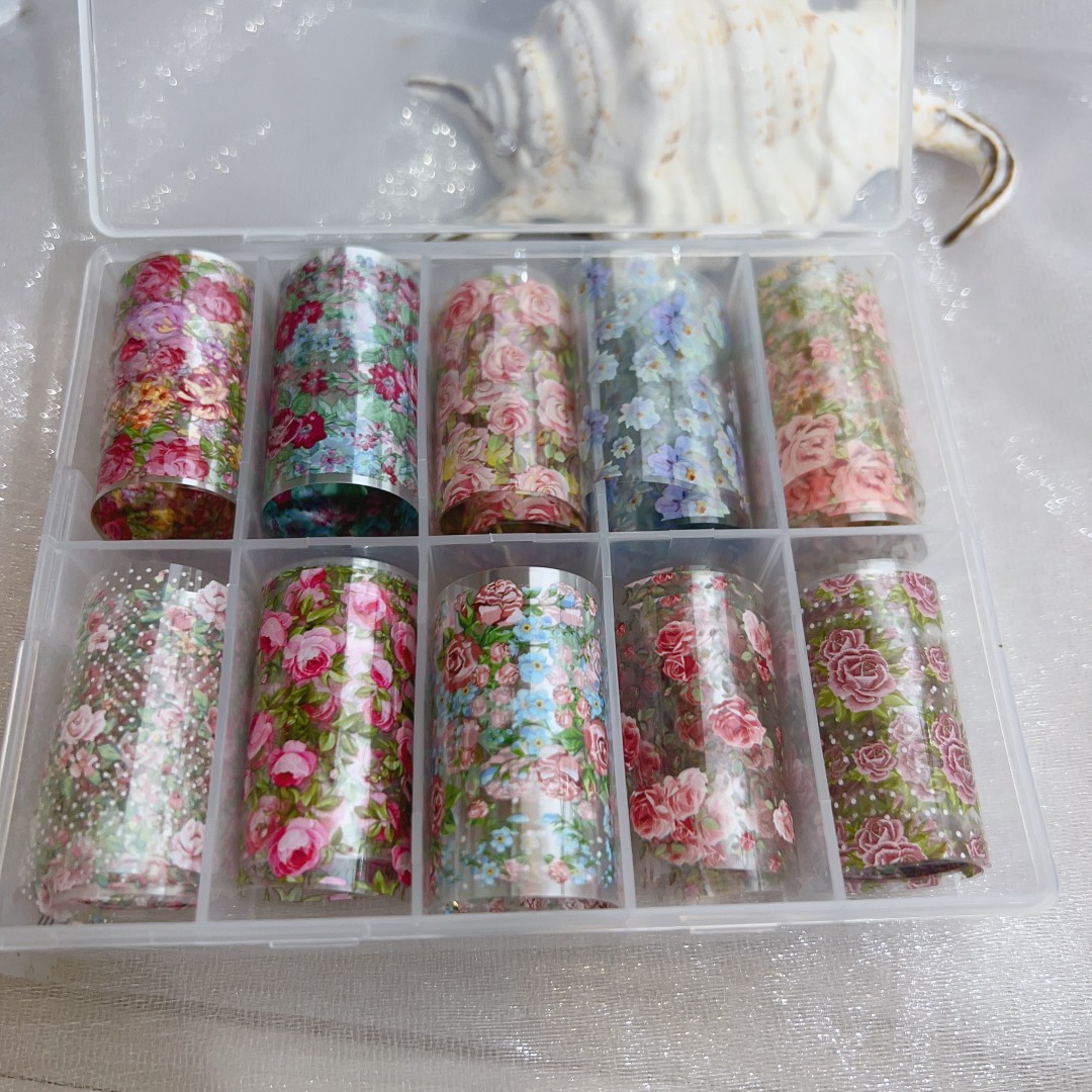 语菲优选新款玫瑰美甲转印纸彩色夏日小清新指甲装饰DIY