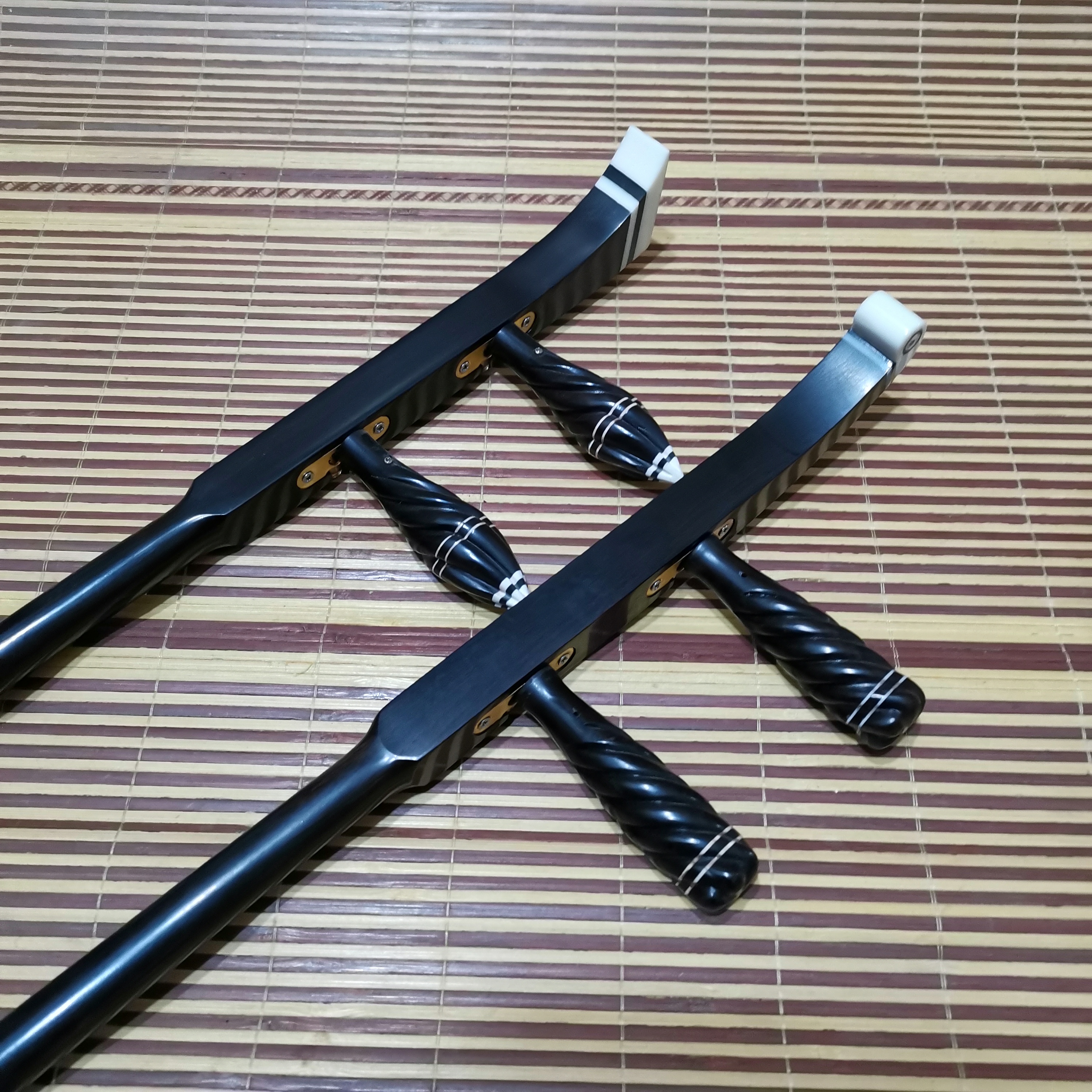 彩云归乐器配件黑檀木书卷头平头板胡杆子厂家直销一手货源
