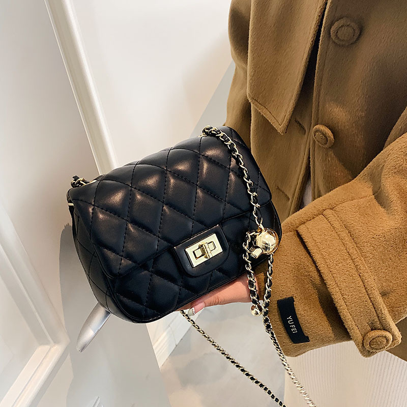 高级感小香风菱格链条包包女新款时尚百搭单肩斜挎包洋气手机包潮