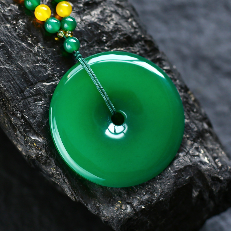 【荣总甄选】精美玉石平安扣玉髓吊坠【附证书和礼盒】JD007126