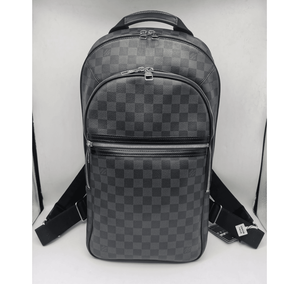 99新 LouisVuitton/路易威登 98新 17059 LV黑棋盘格双肩包休闲