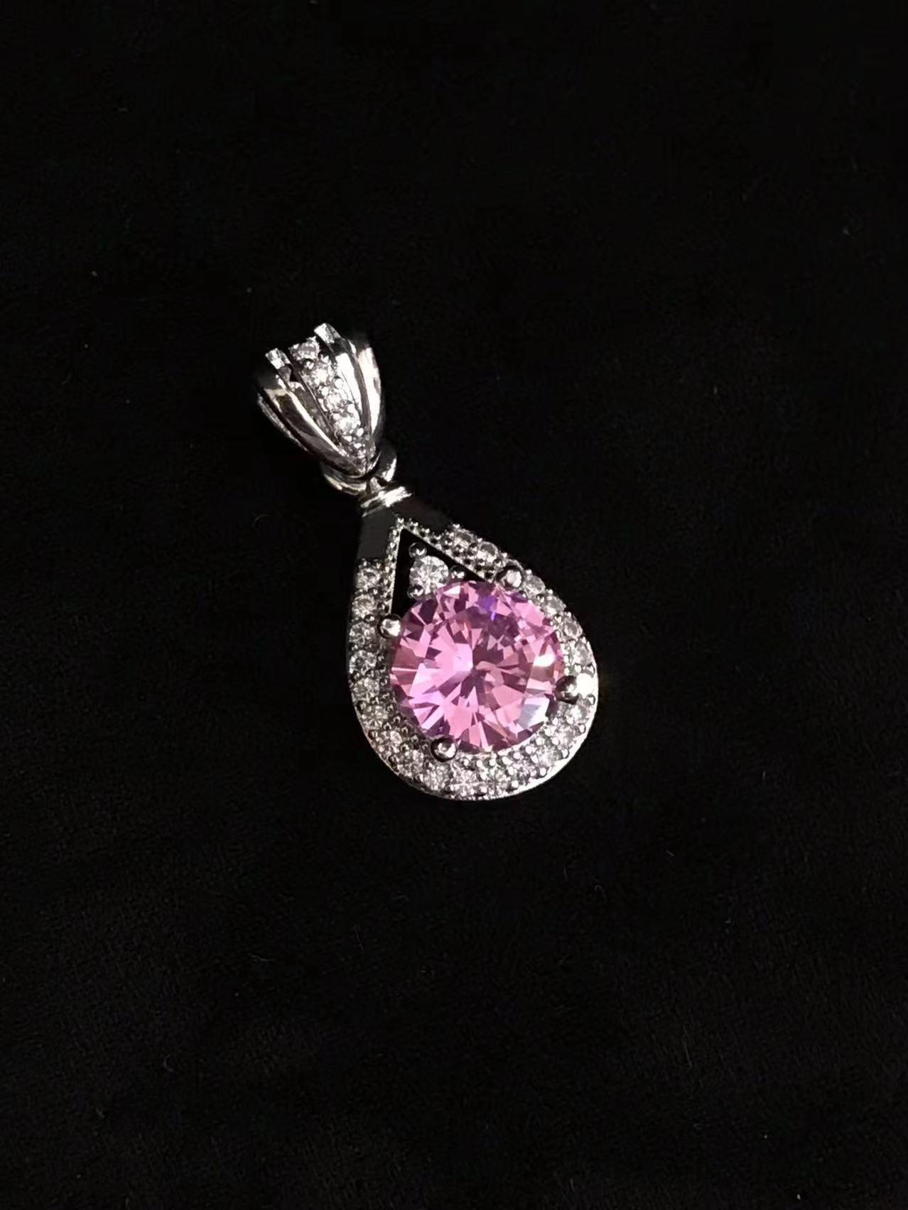 非金属吊坠 吊坠 【子玉】吊坠 斯里兰卡情人的眼泪粉吊坠2ct H6