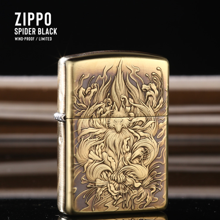 ZIPPO/之宝浮雕九尾狐官方正品打火机做旧工艺男士双面原装DYJ1