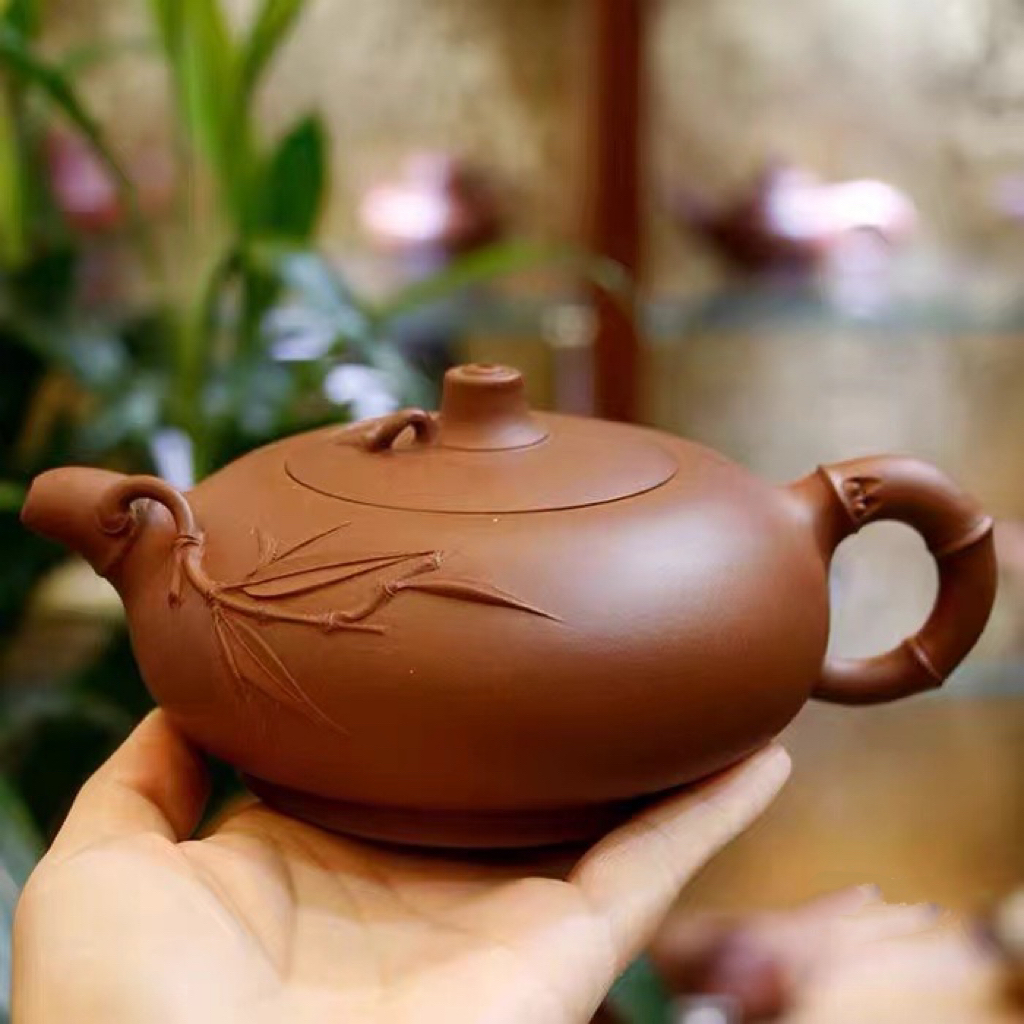 原矿底槽清逸竹壶紫砂壶助工半手工精制竹器工艺容量380毫升左右