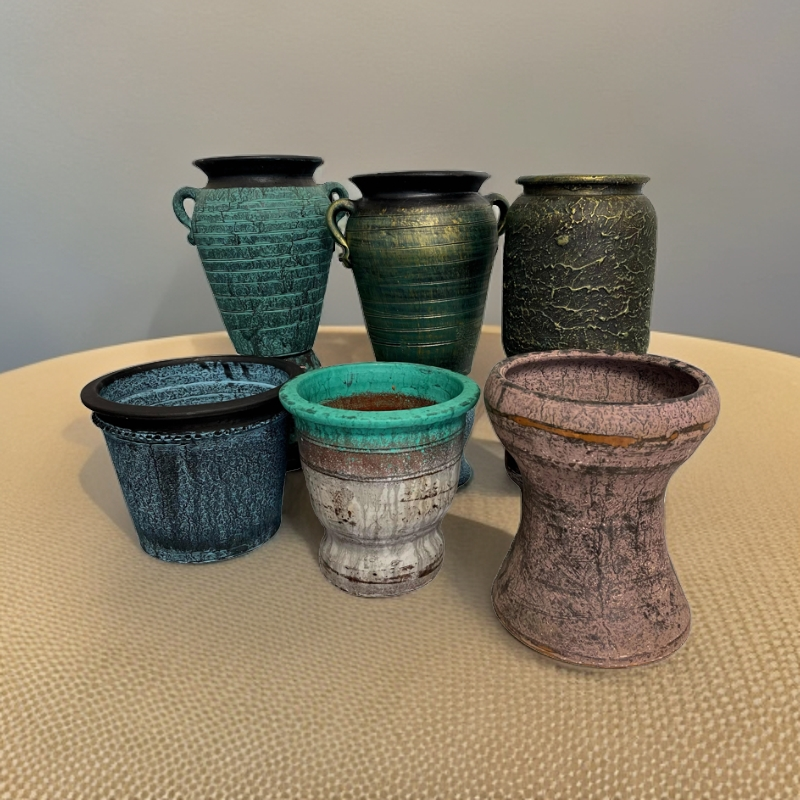 大口径多肉老桩仿古手工粗陶花盆复古风陶瓷花瓶透气陶罐客厅