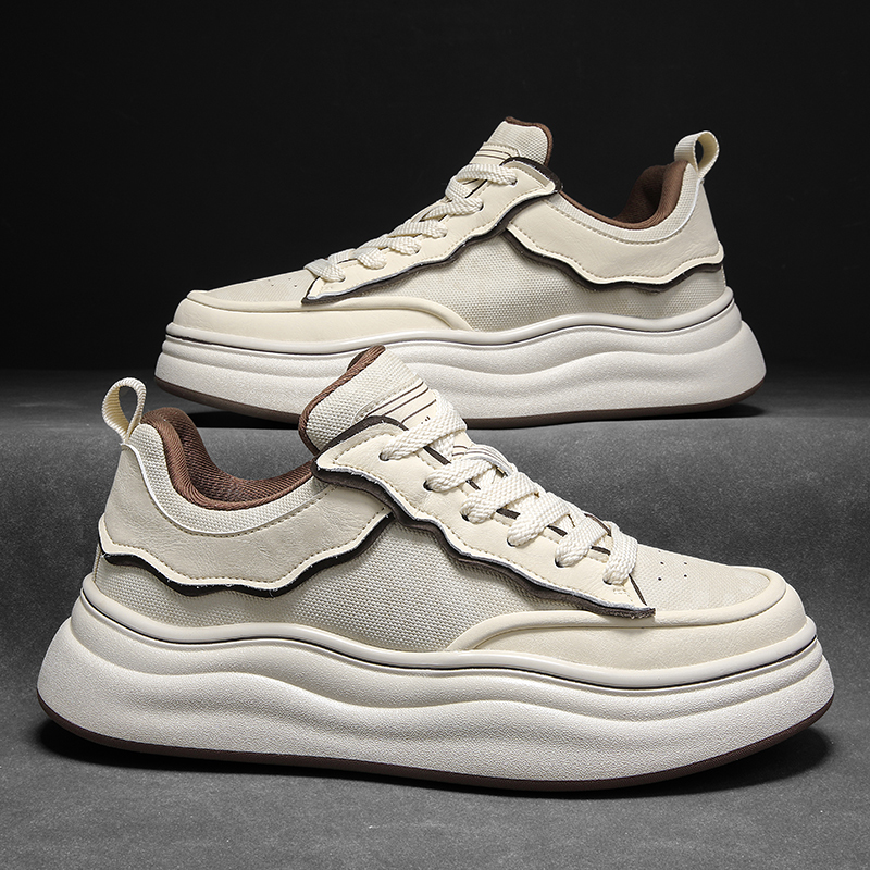 2024夏季男鞋透气网面休闲鞋厚底增高男士板鞋软底时尚百搭潮鞋