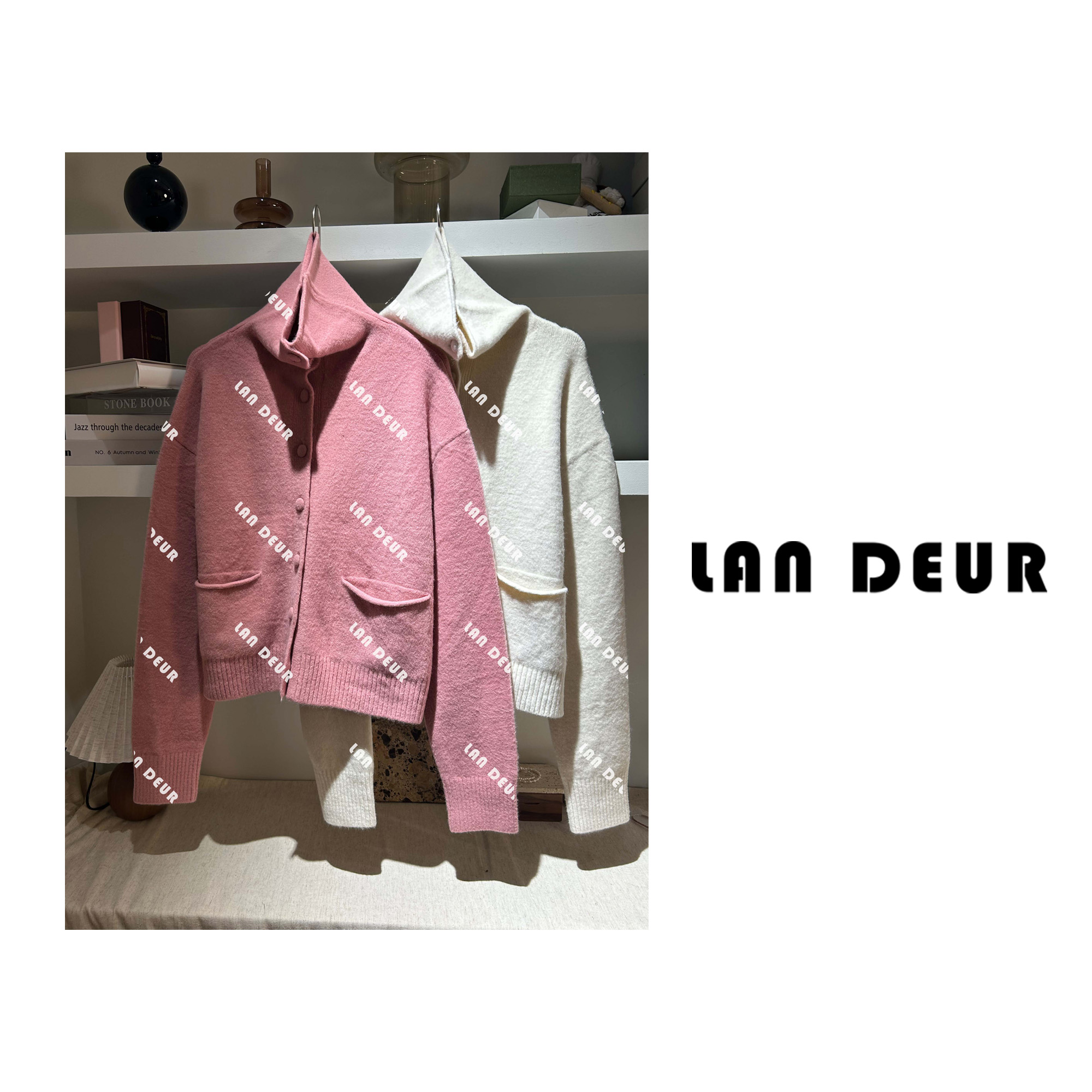 JIUJIU【梦语】可机洗毛衣开衫时尚百搭简约纯色高领针织衫-10445