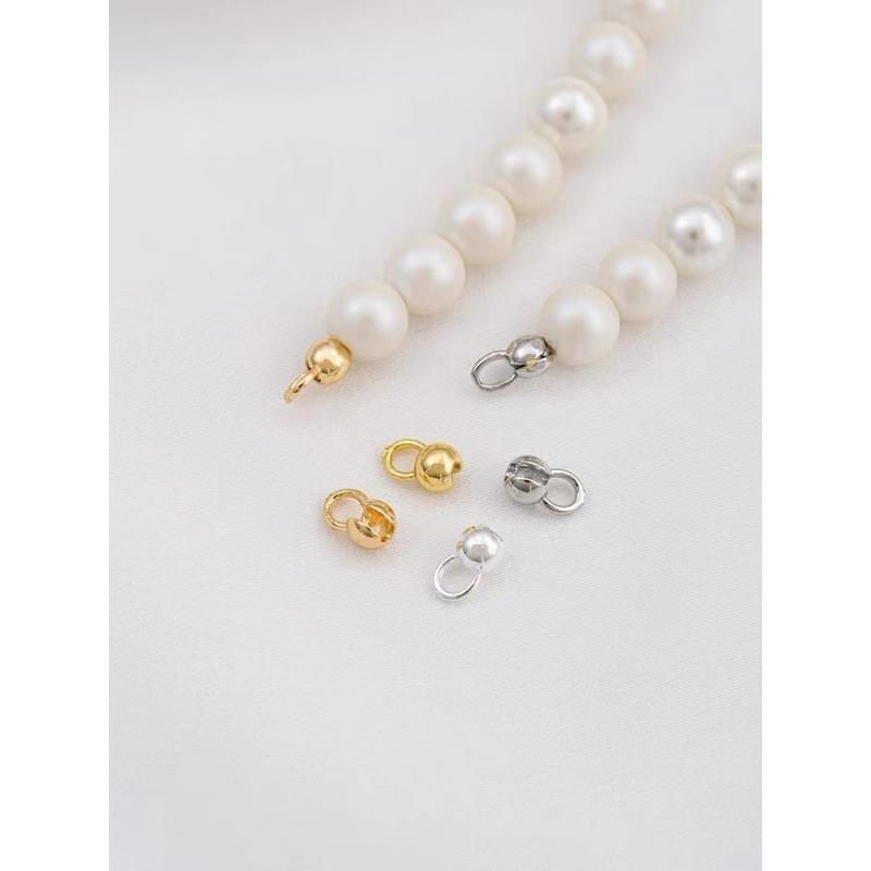 黄铜手链 保色定位珠包扣线结收尾扣diy手链项链连接扣