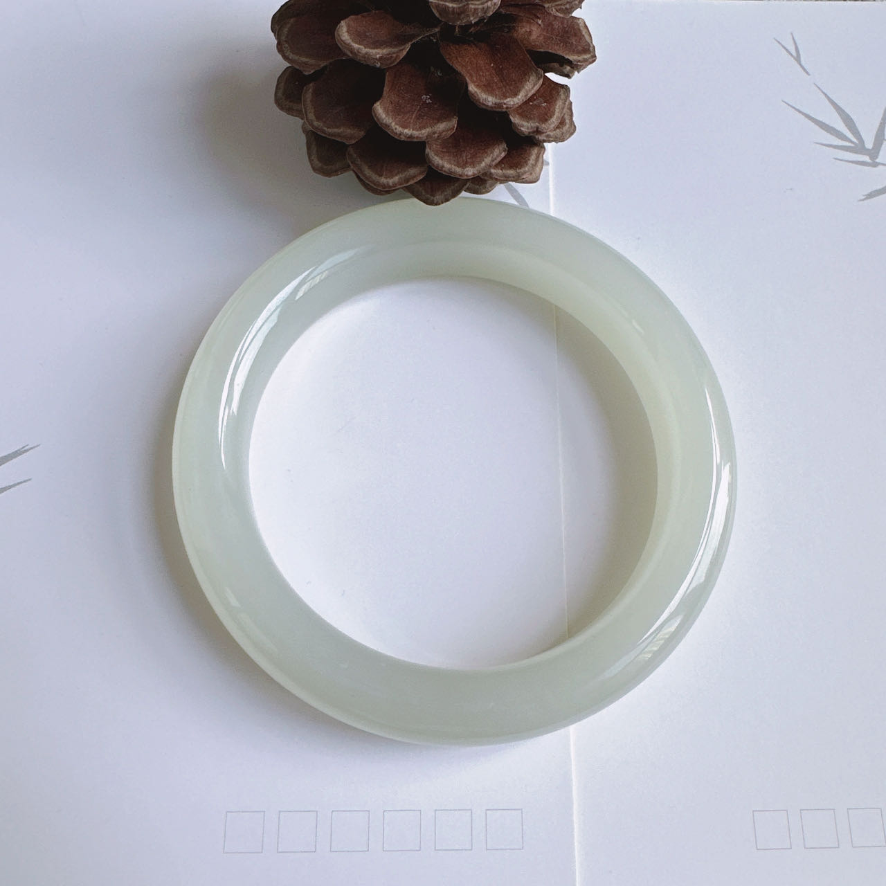 【典藏级】和田玉高冰白手镯女款时尚高冰气质百搭精美和田玉玉镯