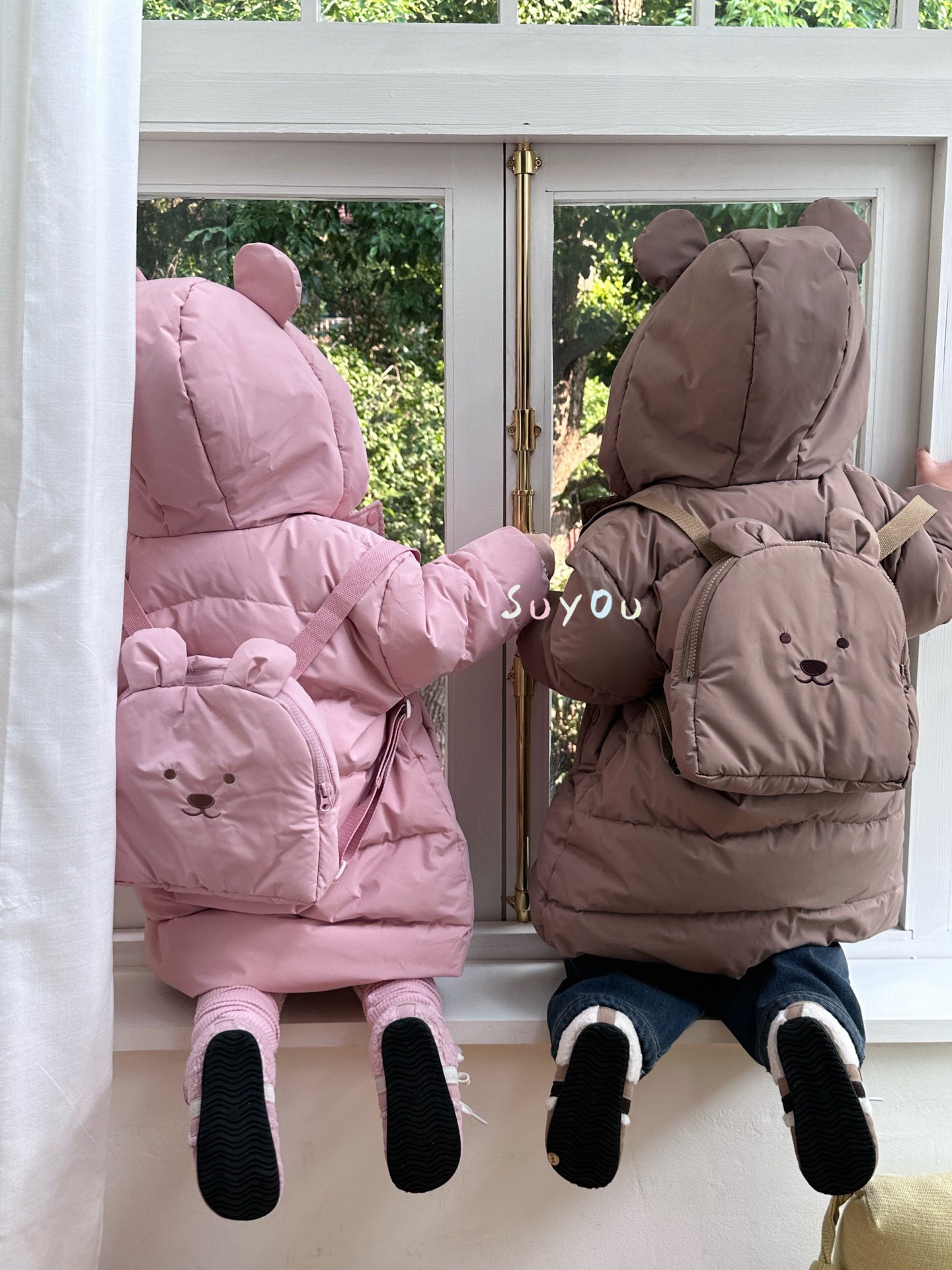 【055】实体品牌2024秋冬新款韩系网红潮款搭配男童女童羽绒服保暖