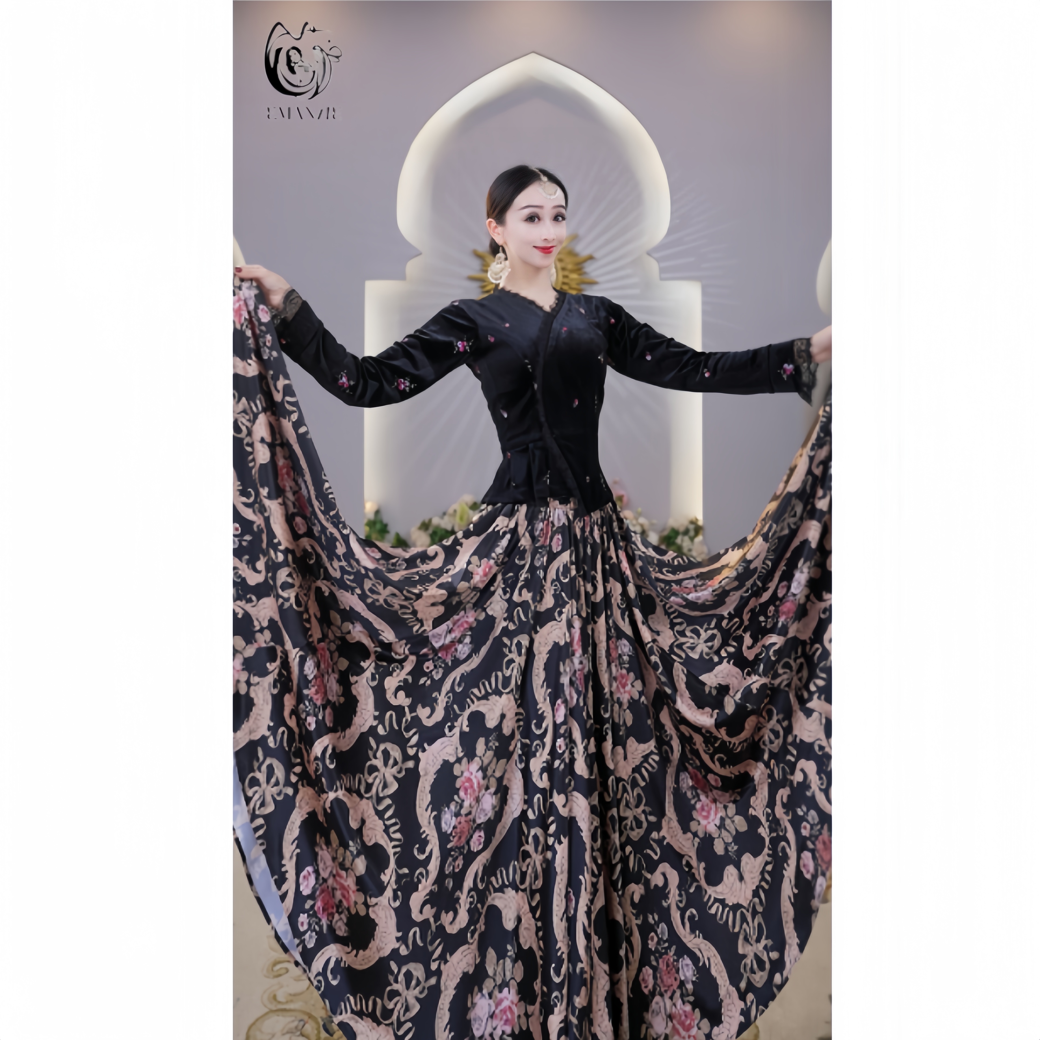 依曼之舞B6071异域风情印度舞民族风女新疆舞蹈服新款百搭半身裙