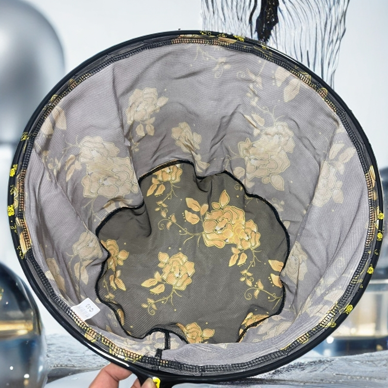 高档纯碳素黑金抄网头超轻超硬一体高碳框架黑坑钓鱼防挂鱼护网