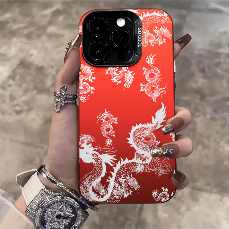 龙年图腾苹果15promax手机壳iPhone14/13软/12新年/11红色/XR国风