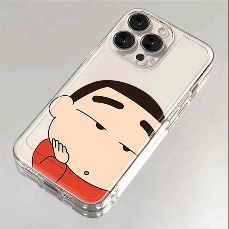 忧郁蜡笔小新苹果15手机壳iPhone13/14promax防摔12/11全包xr软8p