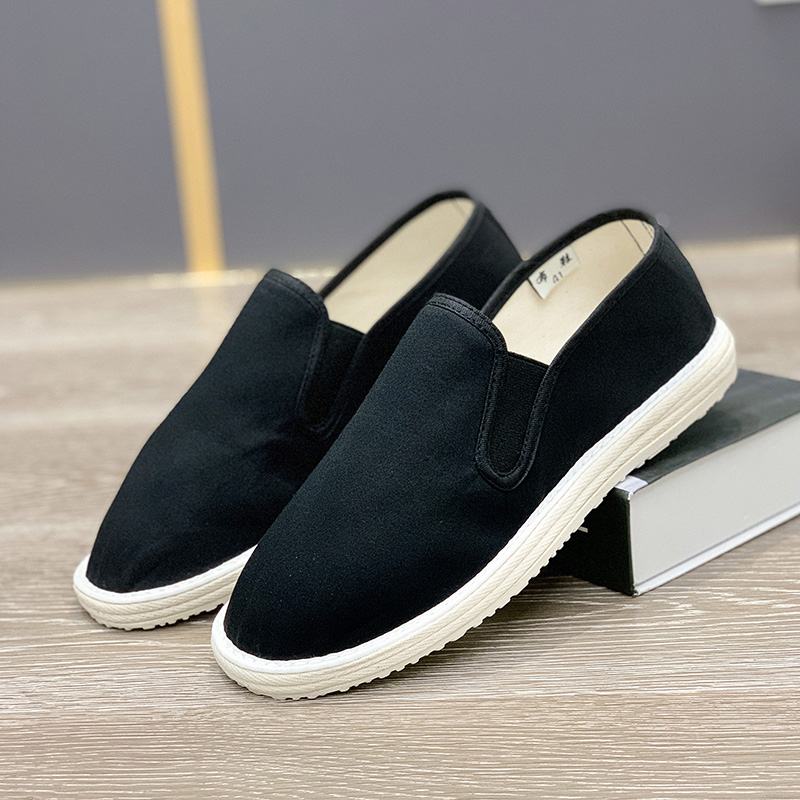 老北京布鞋男士手工千层底中老年布鞋防臭透气软底工作黑布鞋