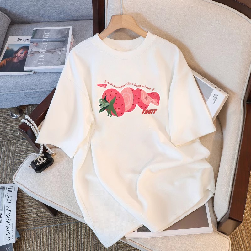 白色短袖t恤女2024新款爆款夏季女装宽松大版体恤设计感小众上衣