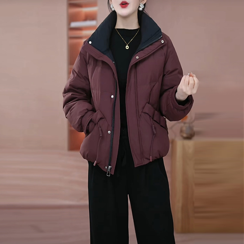 免洗加厚保暖外套女士2024冬季新款气质时尚休闲白鸭绒短款羽绒服