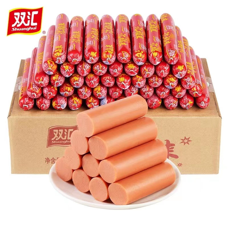 双汇火腿肠鸡肉整箱批泡面搭档蒸煮煎炸淀粉肉烧烤肉香美味零食