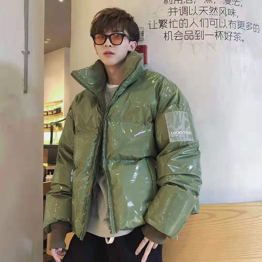 欧货棉衣情侣冬季立领宽松亮外套男女韩版潮流加厚袄连帽亮羽绒服