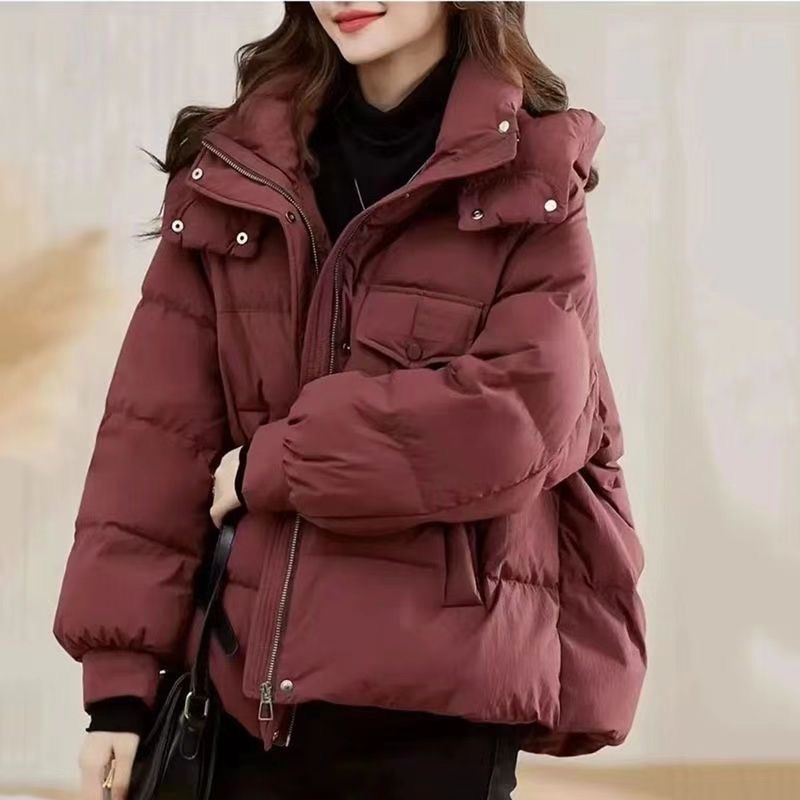 短款棉服女2025冬季新款洋气棉衣韩版宽松连帽加厚保暖外套棉袄潮