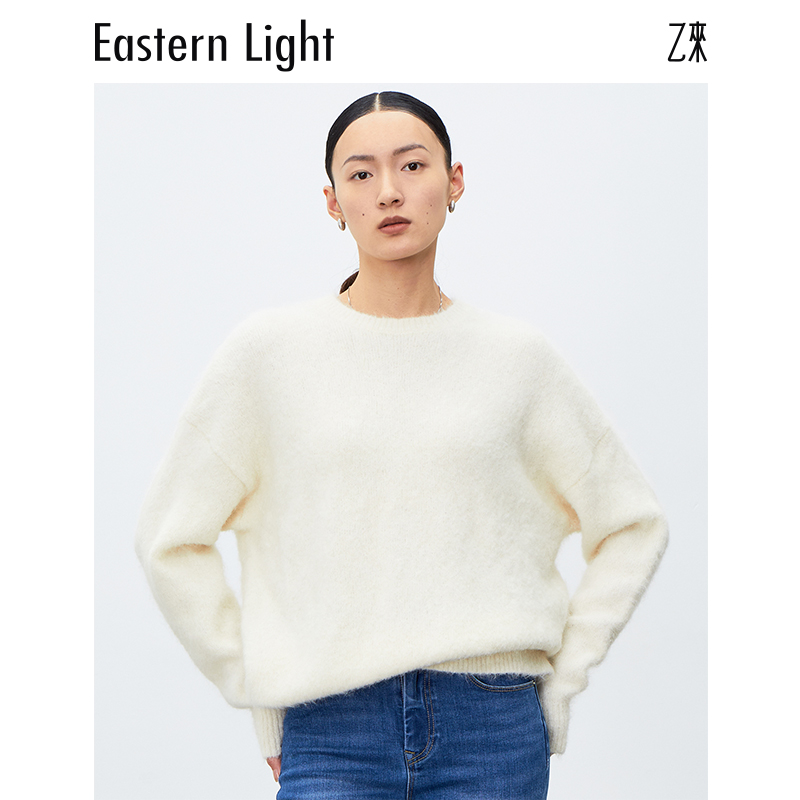 Eastern Light乙来秋冬羊驼毛圆领毛衫女士宽松软糯毛衣自播