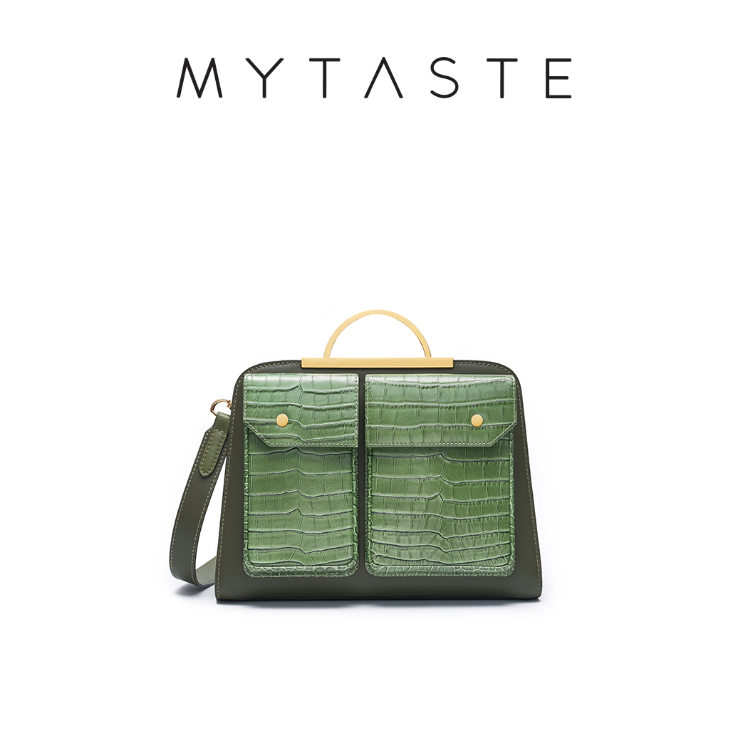 MYTASTE原创设计Pocket口袋包牛皮女包单肩斜挎手提包小众包包女