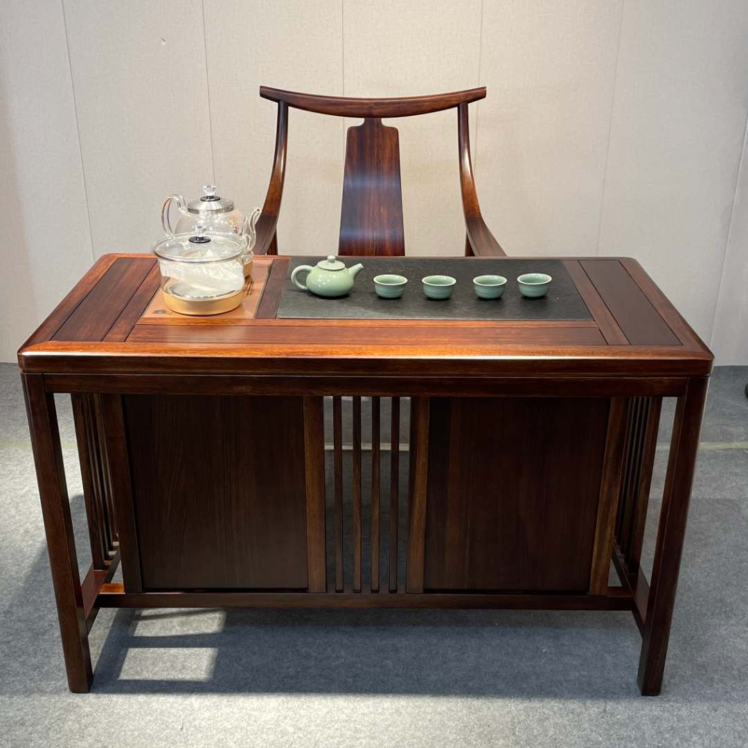 黑檀木阳台实木泡客厅家用办公室烧水中式茶桌椅组合