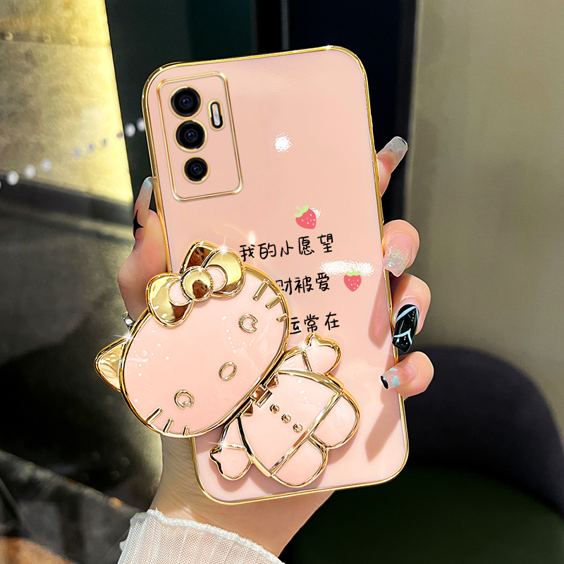 适用vivos10e手机壳我的小愿望补妆镜支架防摔保护套创意网红女款