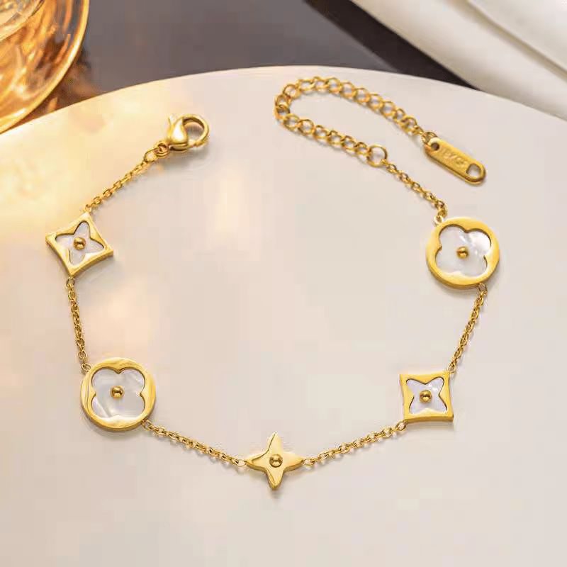 铜合金贝壳手链 3012百搭时尚花花手链