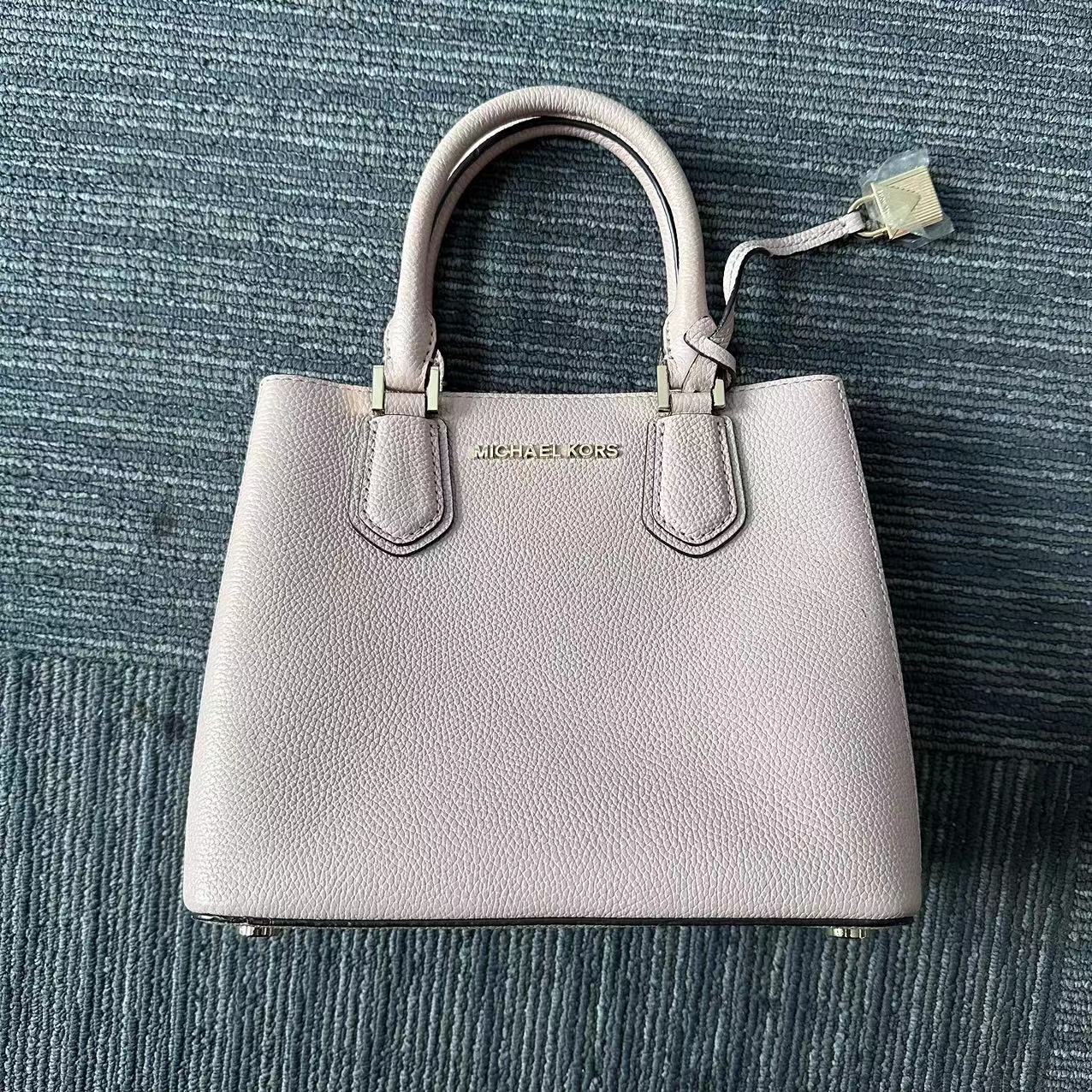 95新 MICHAEL KORS/迈克高仕 时尚 轻奢 藕粉色 手提 斜挎 方托特