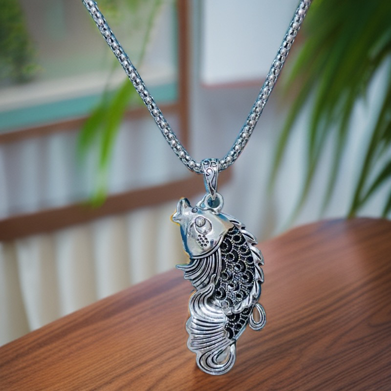 9如鱼得水年年有鱼锦鲤女士毛衣链，送长链子70厘米左右