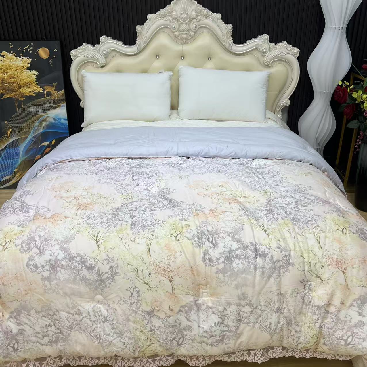 轻奢天丝加厚花边四季被