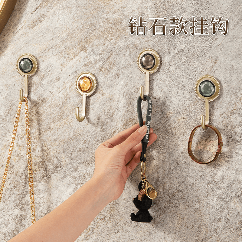 专利正品轻奢免打孔无痕挂钩厨房浴室收纳墙壁钻石挂钩门超强粘粘