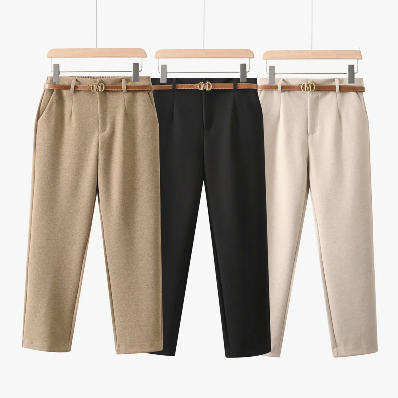 [送腰带] 法棍小众裤正版秋冬季加绒厚裤子，200万条好评大爆款