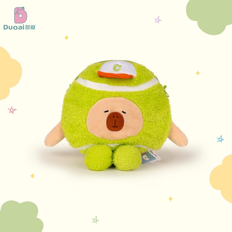 运动水豚毛绒网球女士包包小众创意生日礼物送闺蜜原创