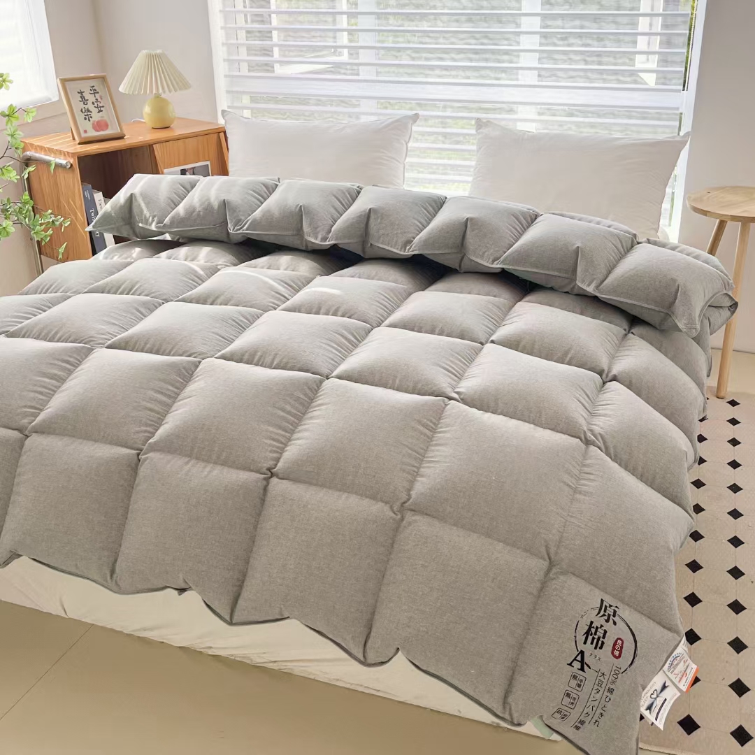加工羽绒被现充鹅绒学生单双人被春秋加厚纯棉双层旧羽绒服改被子