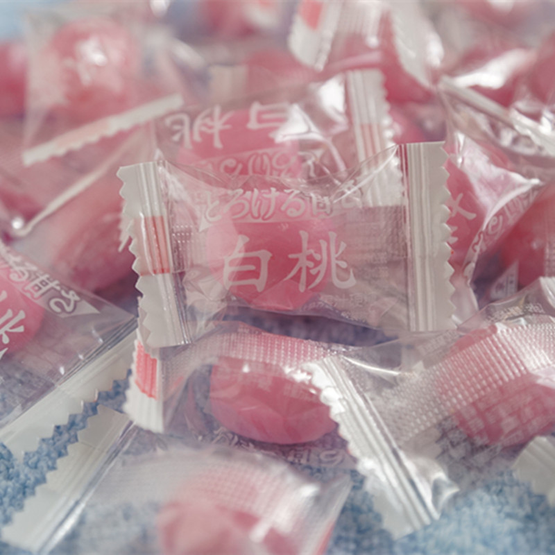 年货袋装婚庆喜糖果 京特白桃味果汁硬糖水果糖 500g