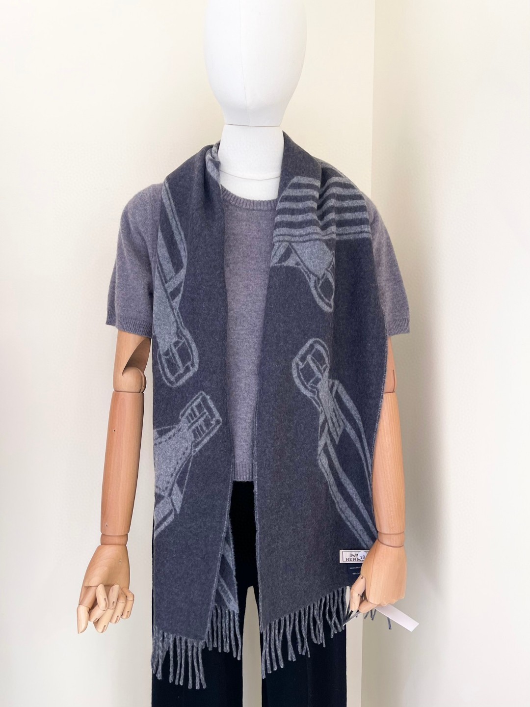 未使用 Hermes/爱马仕 117524 爱马仕双面围巾 170*25cm