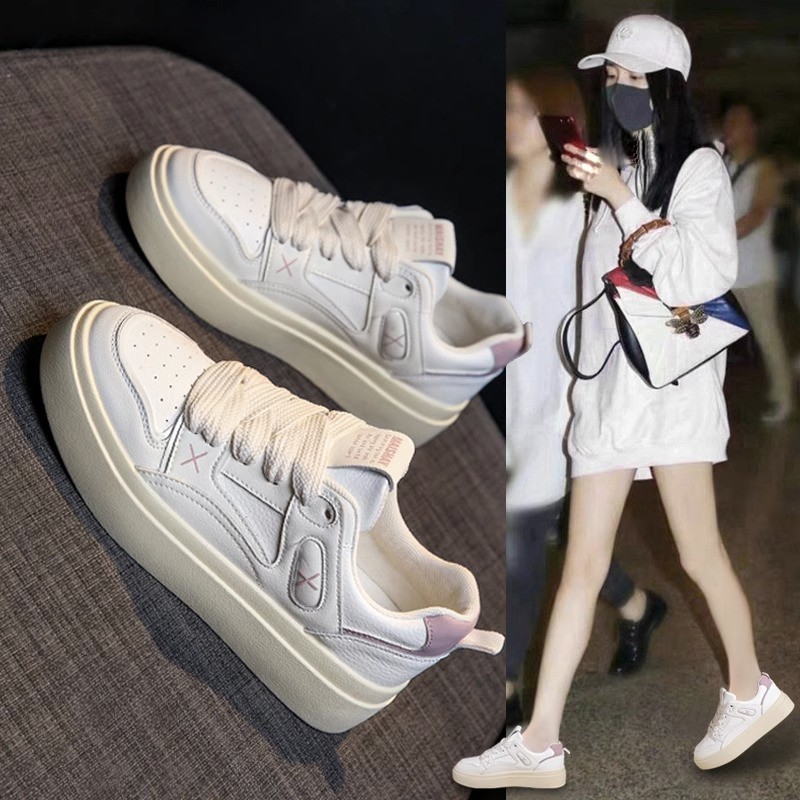 秋冬季回力休闲配裙子小白鞋女新款厚底女鞋小个子显高运动鞋网红