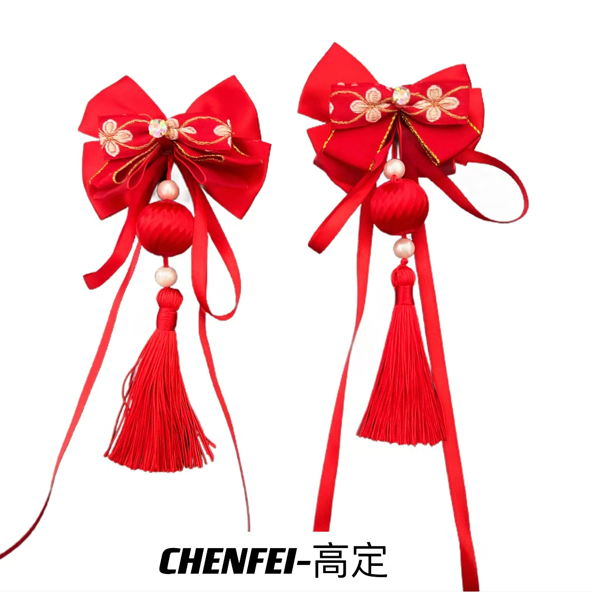 古风发饰儿童流苏发夹中国风饰品头饰夹子可爱绸缎蝴蝶结发卡1231