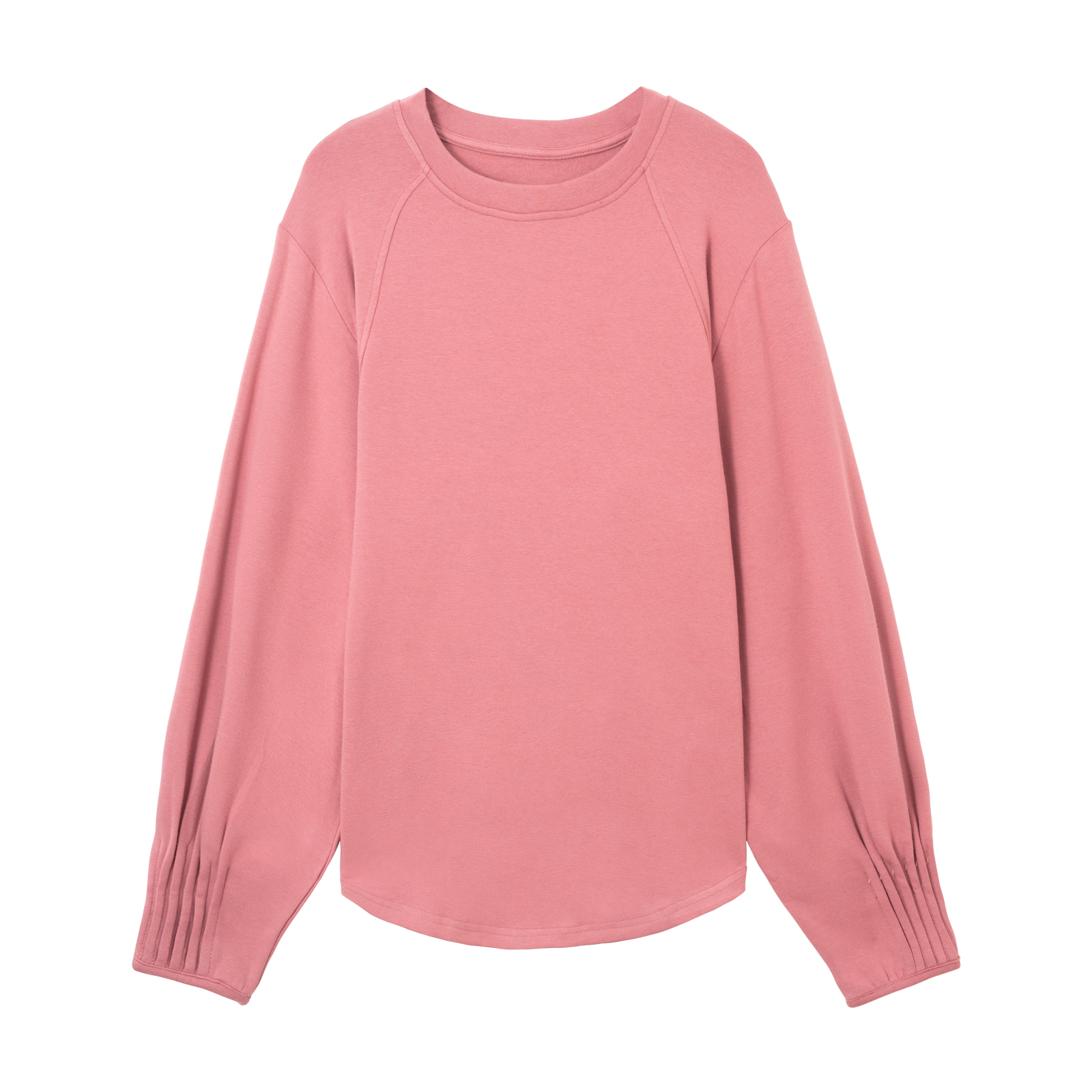 2025棉质暖芯绒百搭宽松圆领纯色长袖上衣0696-16