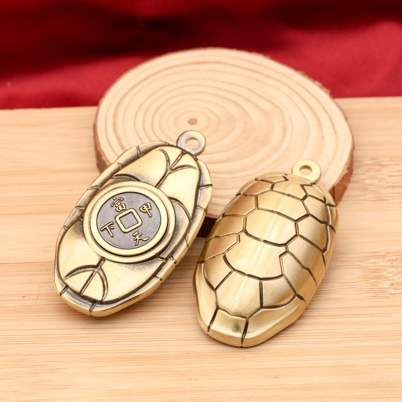 富甲天下转转黄铜龟壳招财进宝百福包挂件古风高档配饰挂饰